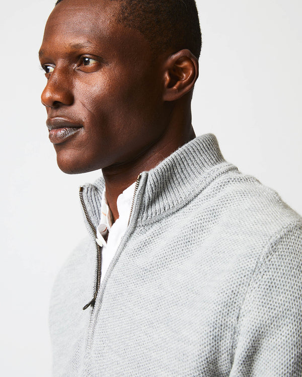 Merino Half Zip in Grey