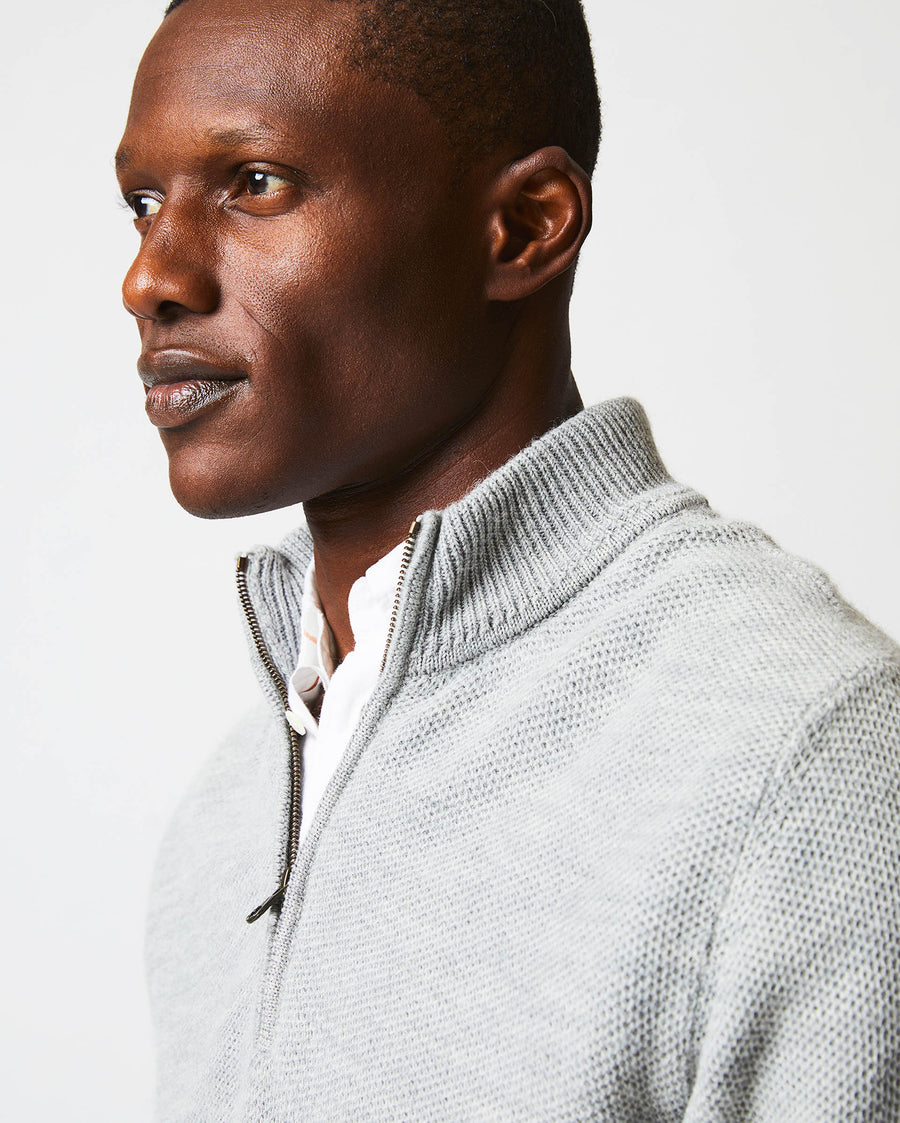 Merino Half Zip in Grey