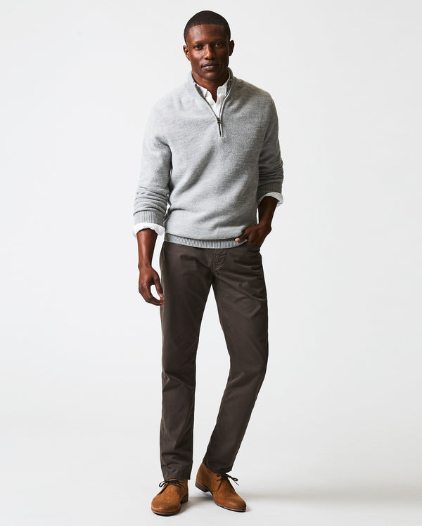 Merino Half Zip in Grey