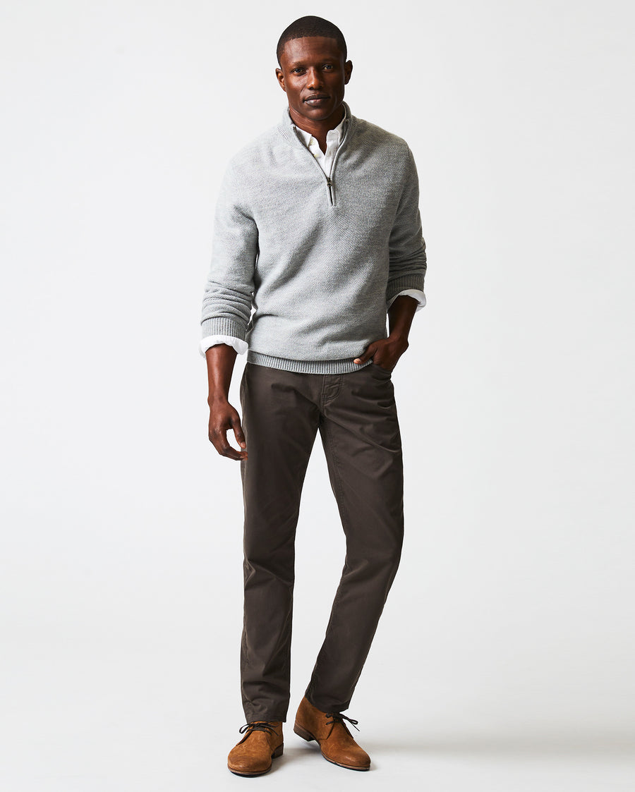 Merino Half Zip in Grey