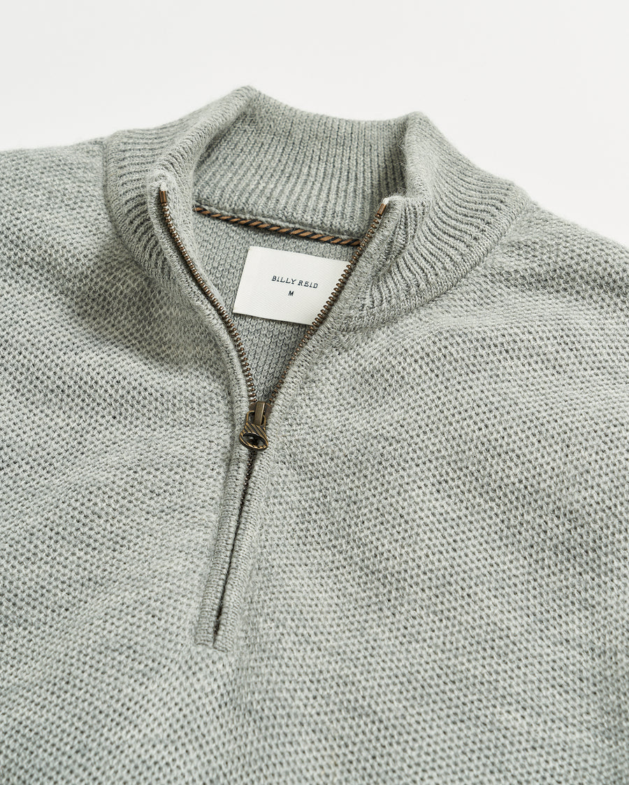 Merino Half Zip in Grey