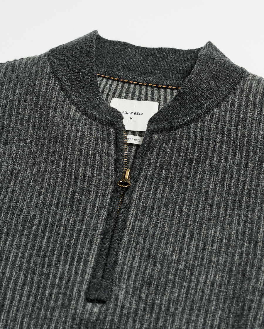 Fisherman Half Zip Charcoal/Grey