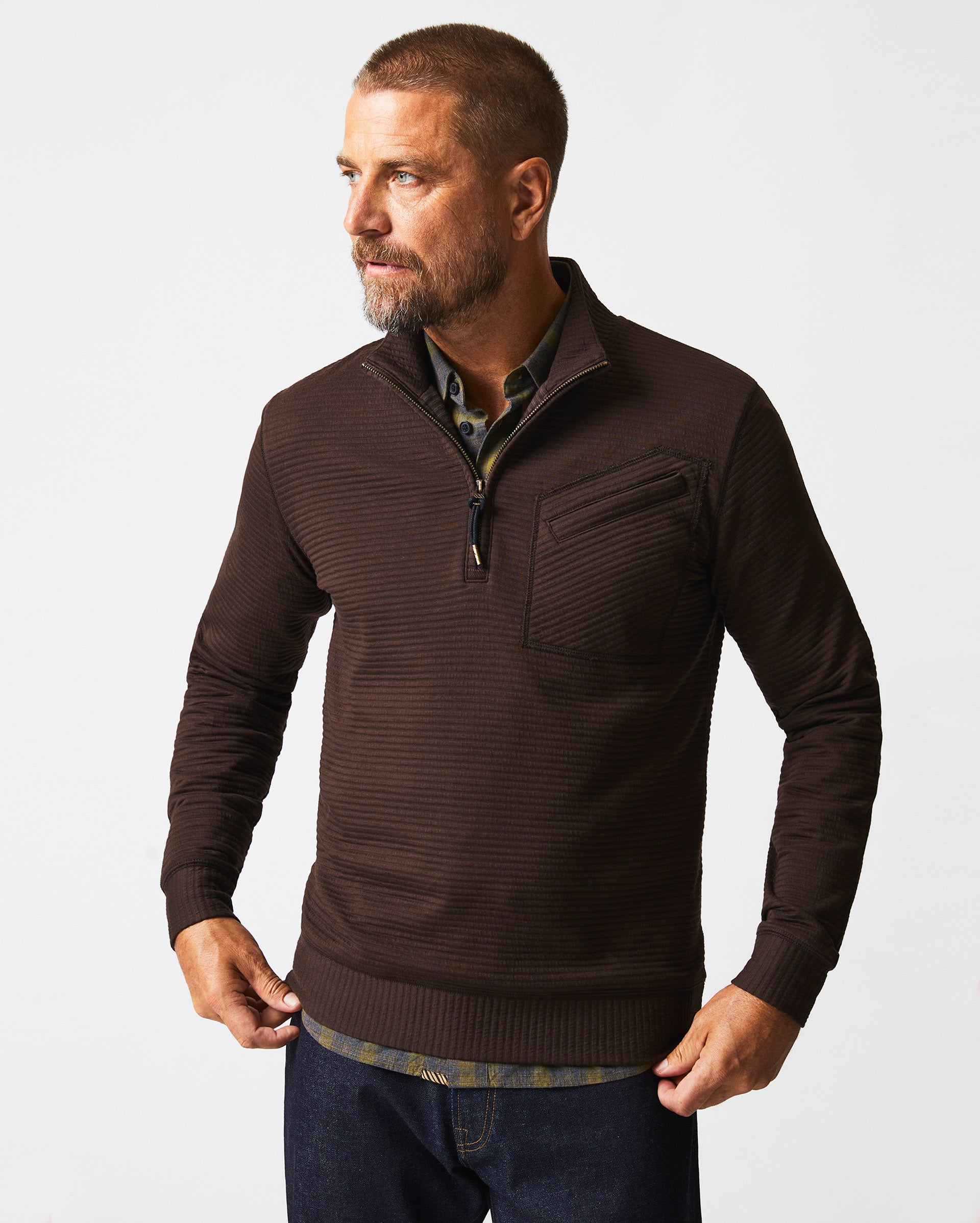 Quilted Half Zip Lightweight Transitional Layer | Billy Reid