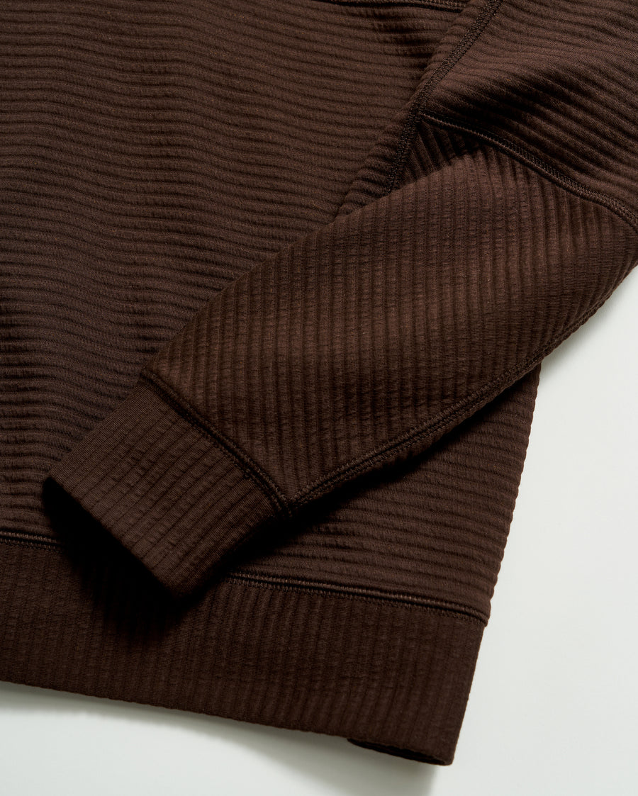 Quilted Half Zip in Chocolate
