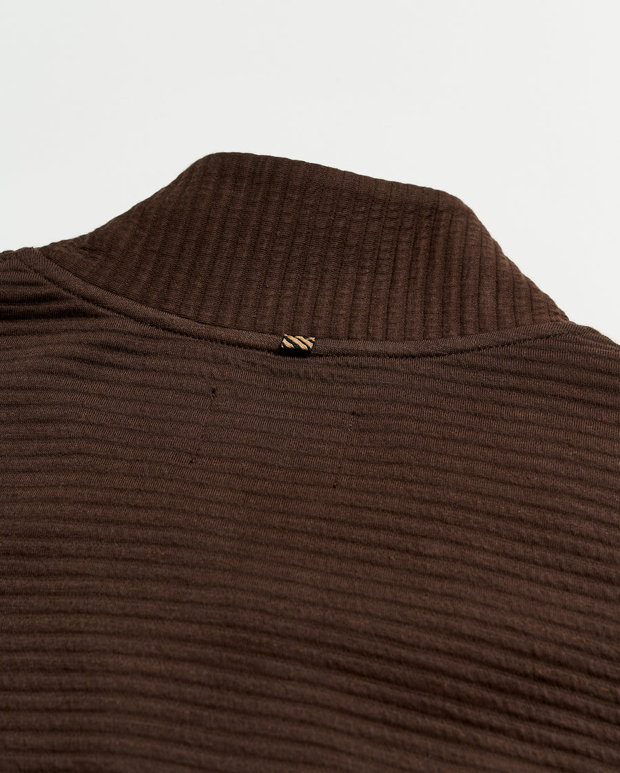 Quilted Half Zip in Chocolate