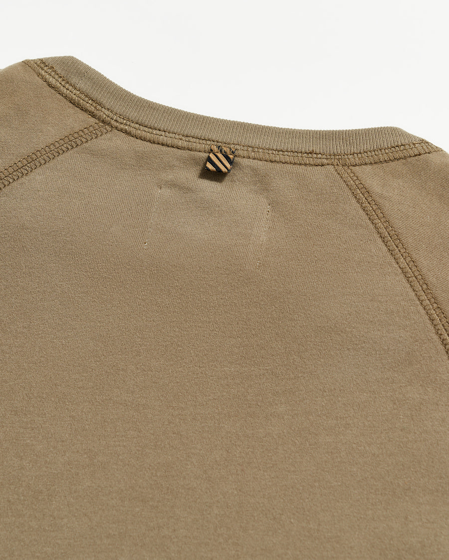 L/S Sueded Cotton Crew in Moss Green