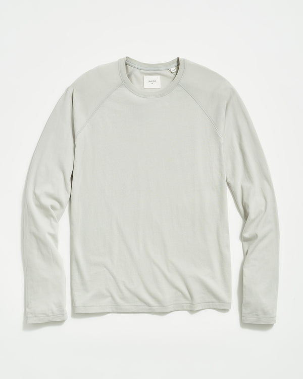 L/S Sueded Cotton Crew in Silver