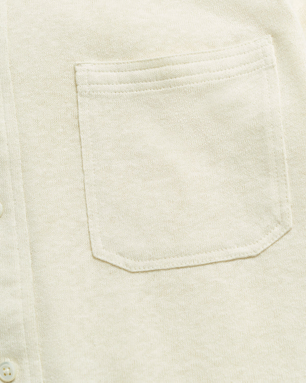 L/S Hemp Cotton Knit Shirt in Tinted White