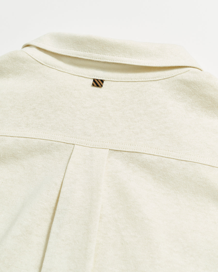 L/S Hemp Cotton Knit Shirt in Tinted White