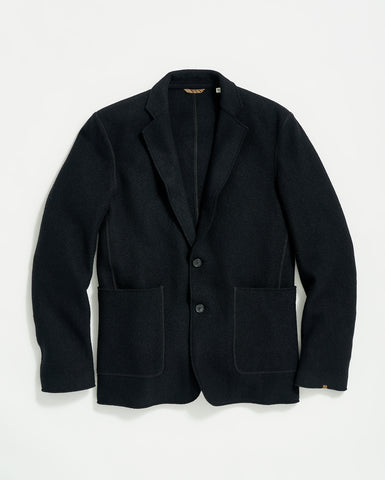 Boiled Wool Sport Coat in Black