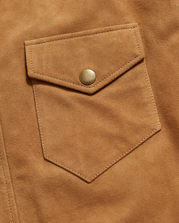 Savoy Suede Workshirt in Camel