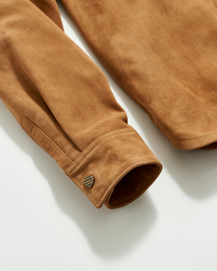 Savoy Suede Workshirt in Camel