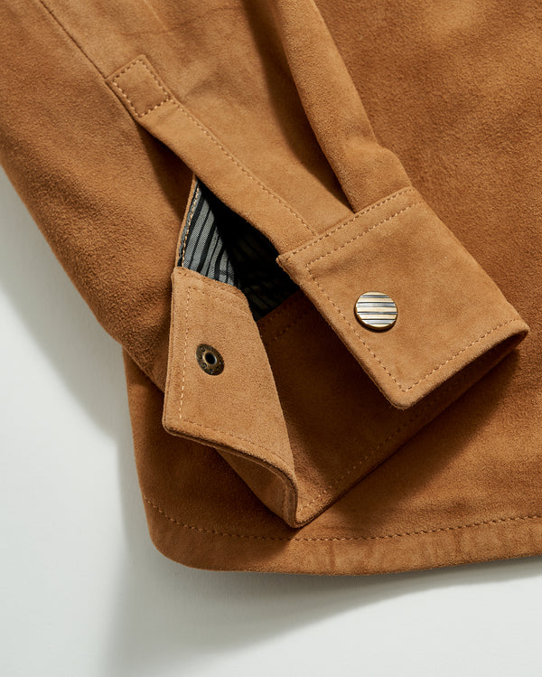 Savoy Suede Workshirt in Camel