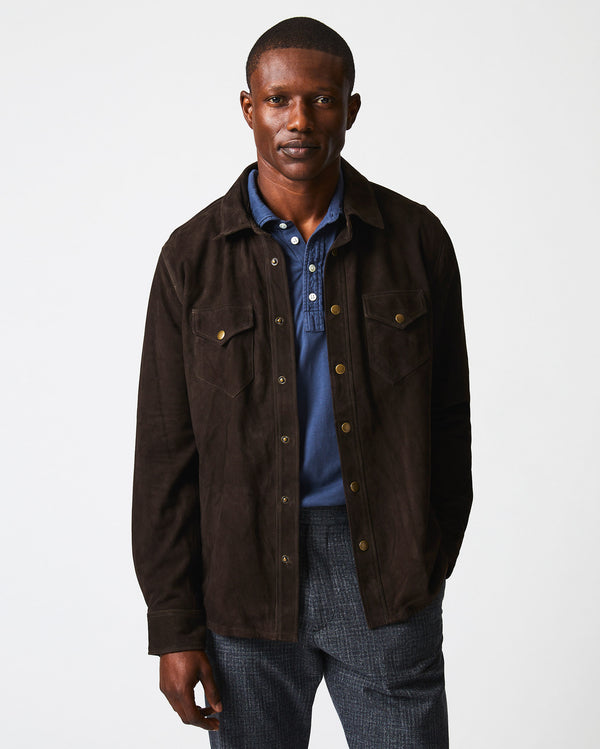 Savoy Suede Workshirt in Chocolate