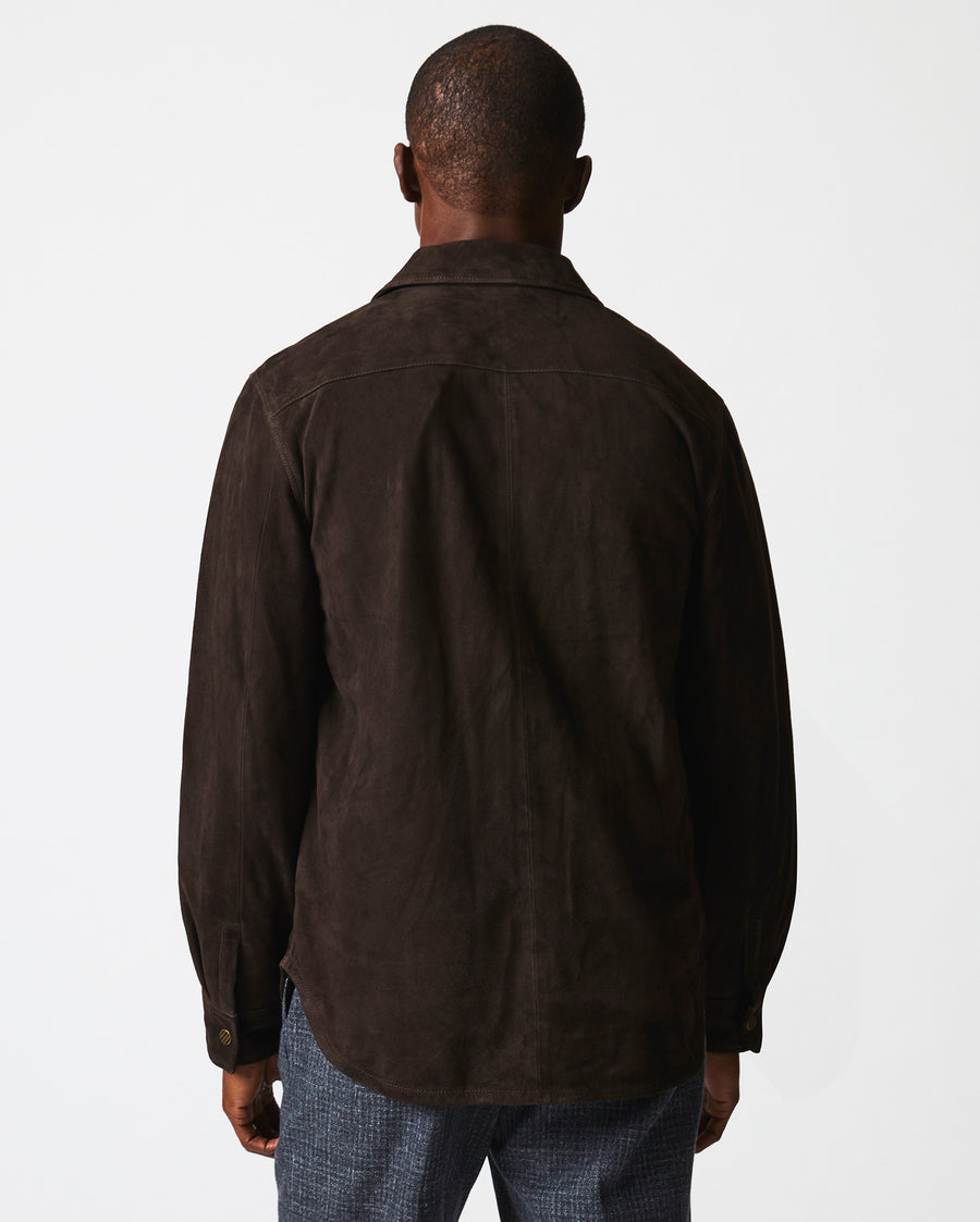 Savoy Suede Workshirt in Chocolate