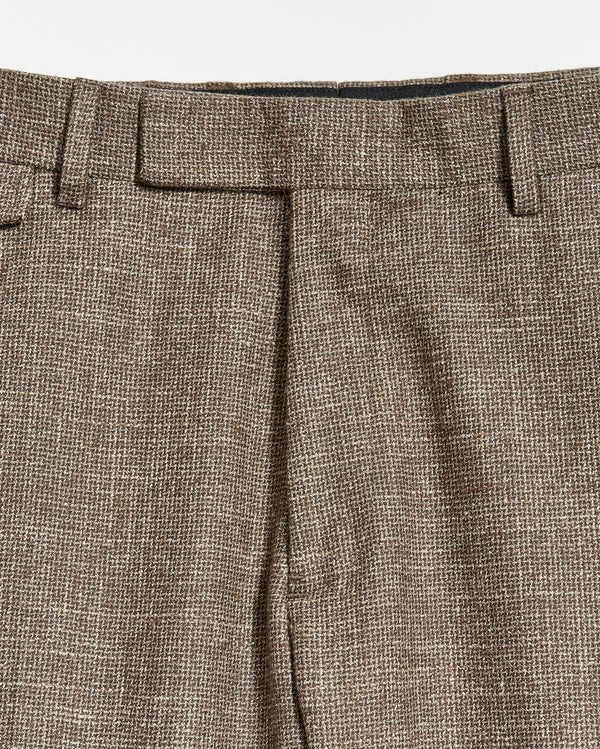 Flat Front Trouser in Black/Brown
