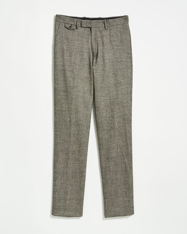 Flat Front Trouser in Black/White
