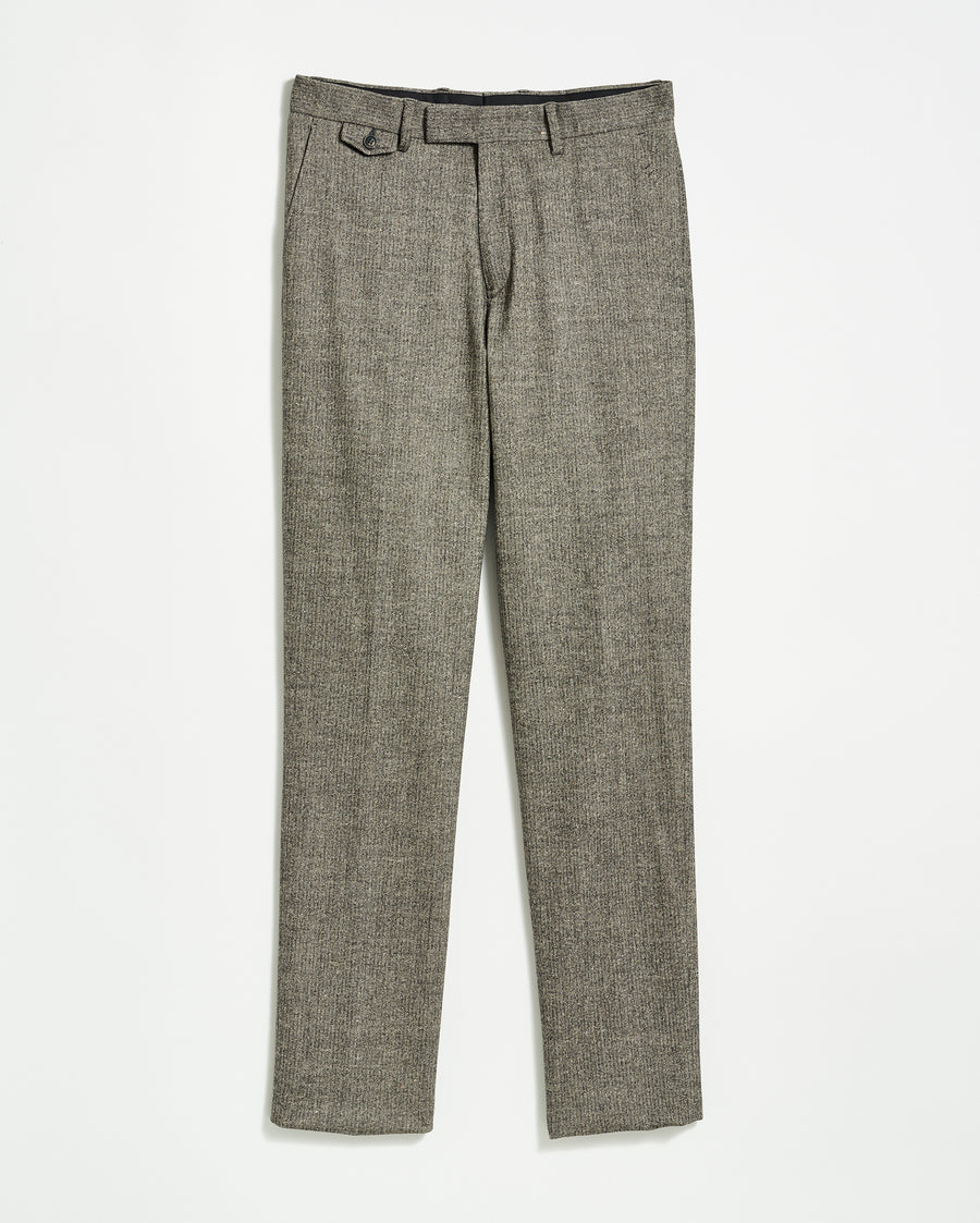 Flat Front Trouser in Black/White