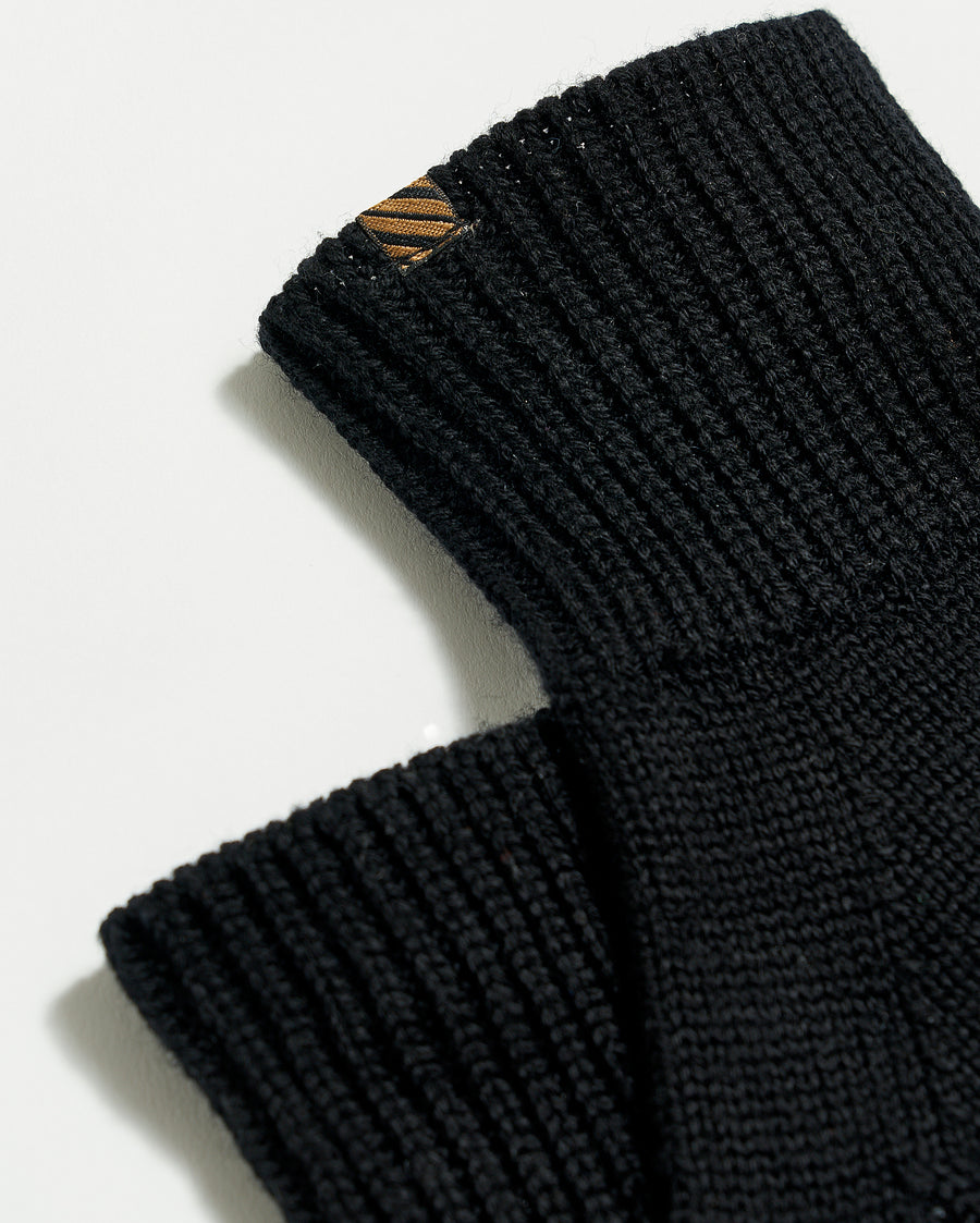 Wool Ribbon Gloves in Black