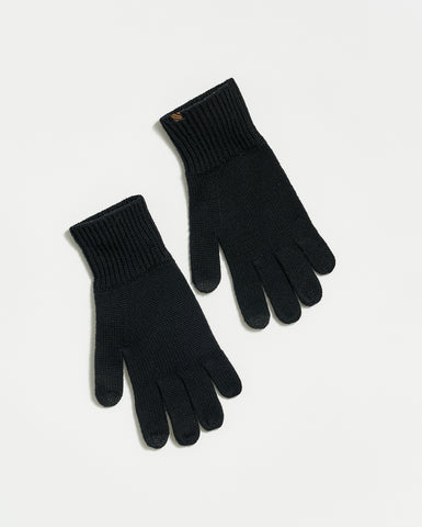 Wool Ribbon Gloves in Black