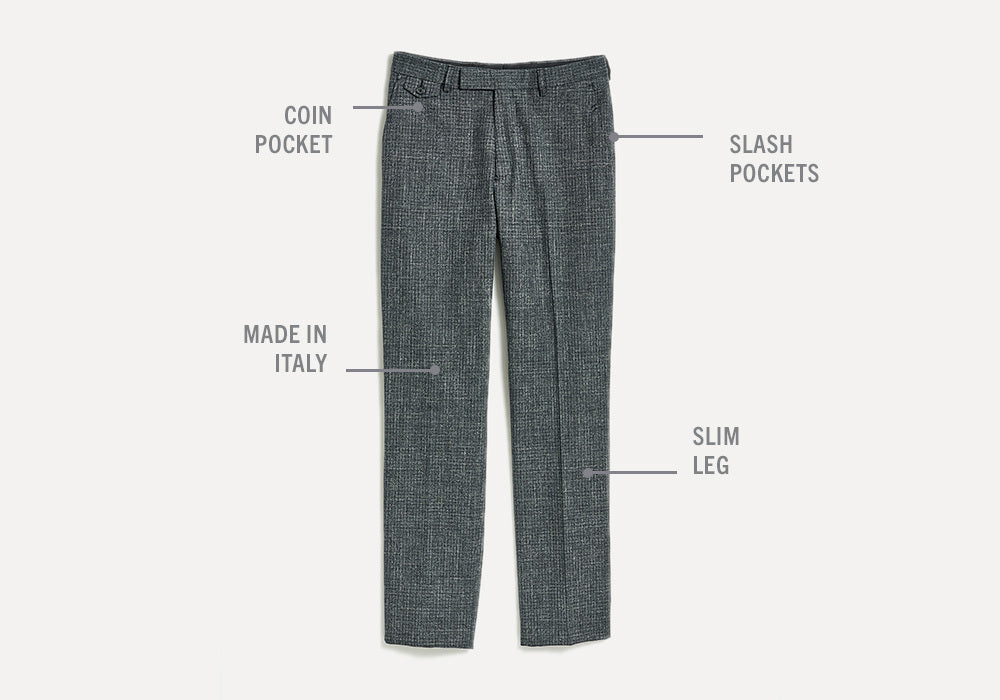 Anatomy of Flat Front Trouser in Charcoal