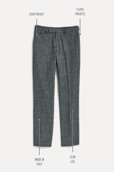Anatomy of Flat Front Trouser in Charcoal