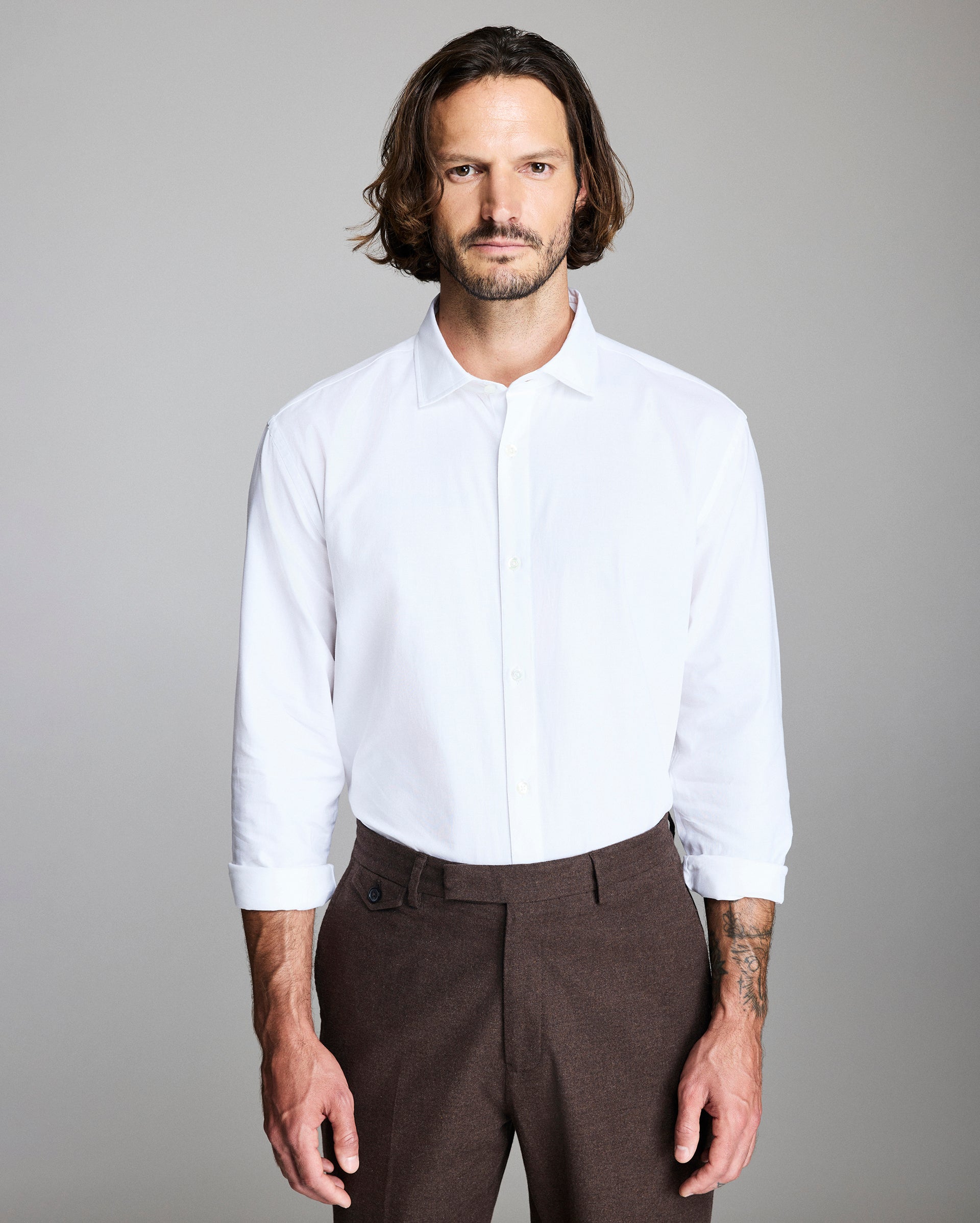 Billy Reid Oxford Hutcheson Dress Shirt, White Billy Reid Oxford Hutcheson Dress Shirt, White