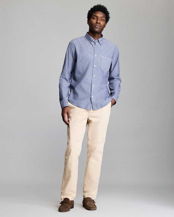 MSL 1-Pocket Shirt Ultra-Soft Cotton, Hidden Button-Down Collar