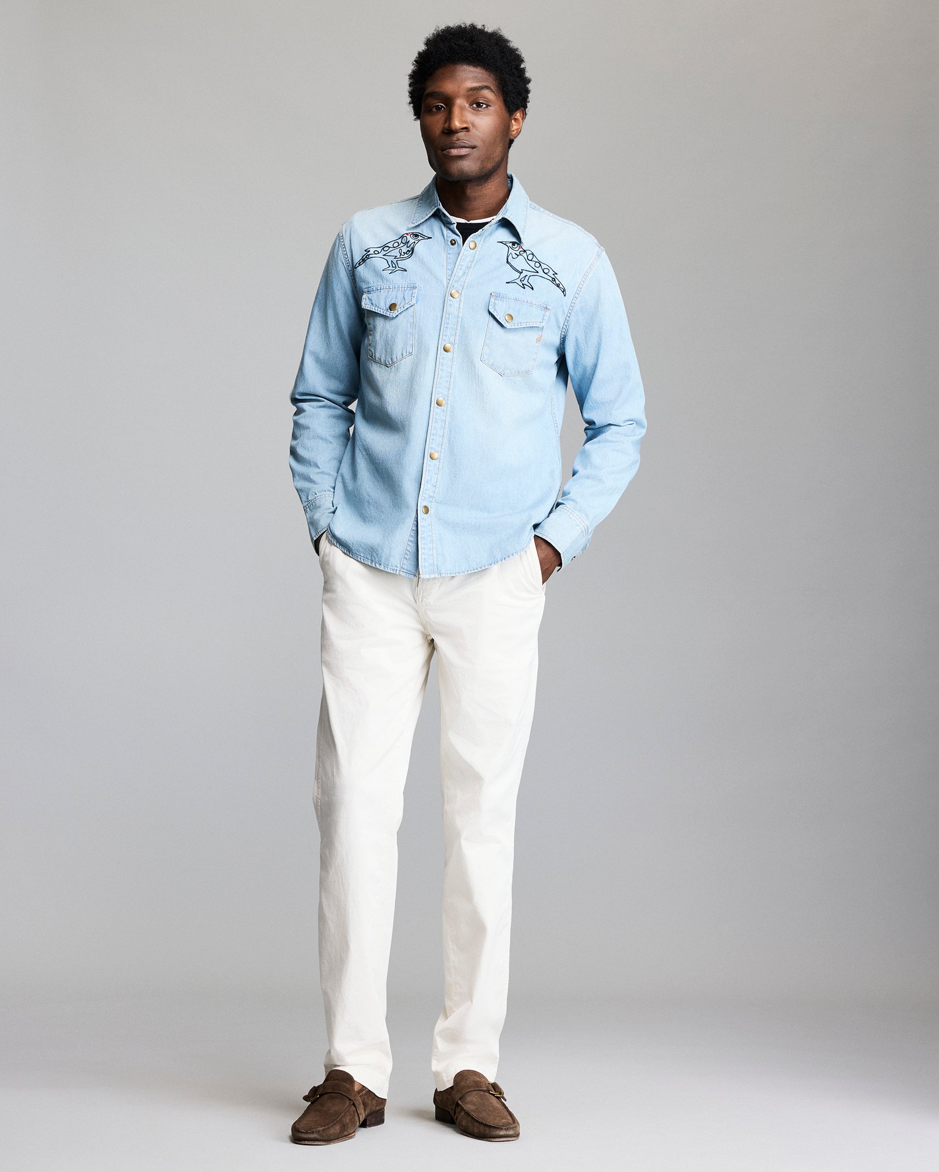 Shoals Denim Shirt with Antique Brass Snaps | Billy Reid