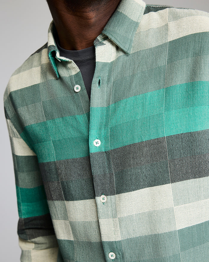 Box Jacquard Wilson Cotton Shirt, Standard Fit | Billy Reid Box Jacquard Wilson Cotton Shirt, Standard Fit | Billy Reid