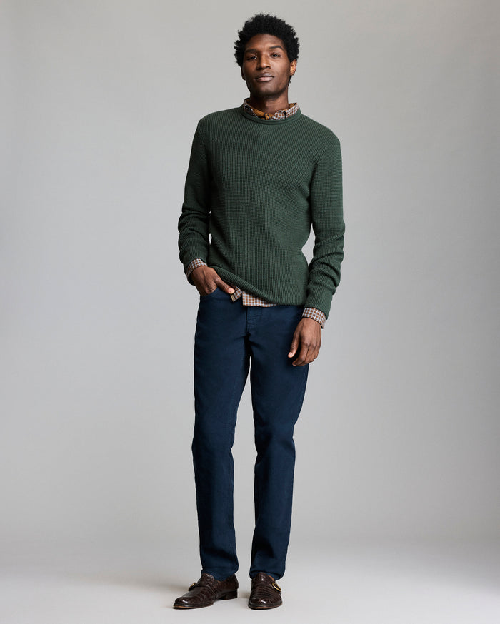 Model shows the fit of the mini waffle crew