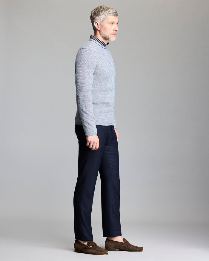 Billy Reid Tuck Stripe Crew, Dark Denim Billy Reid Tuck Stripe Crew, Dark Denim