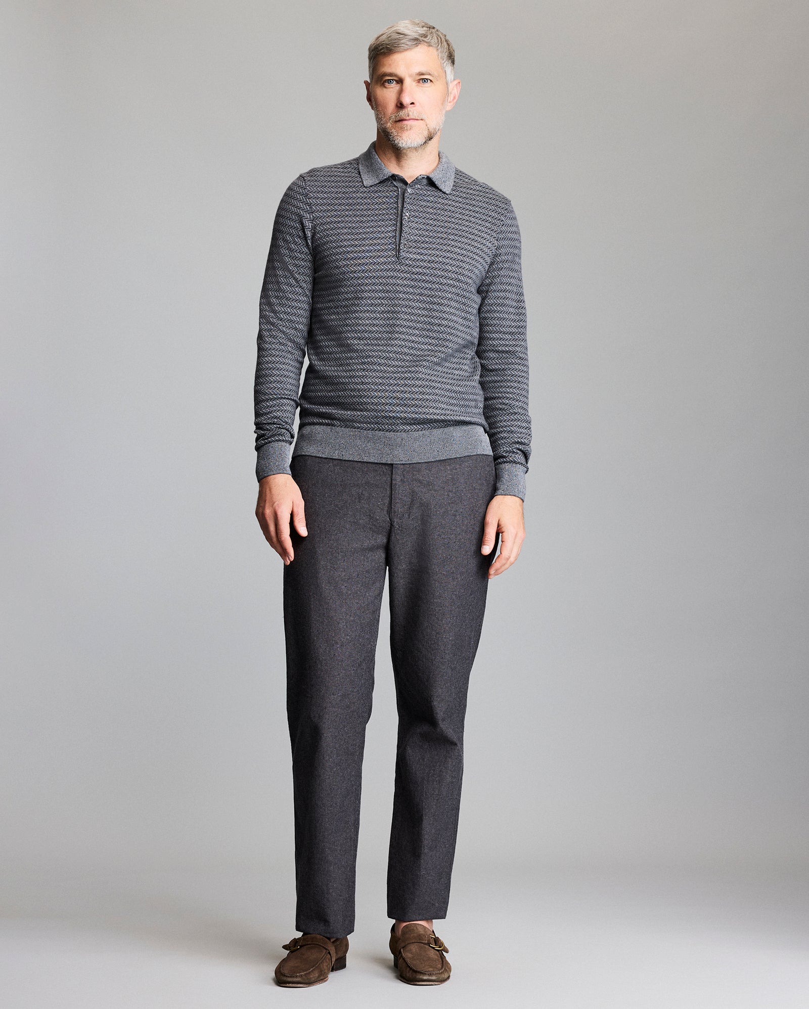Model shows the fit of the sweater