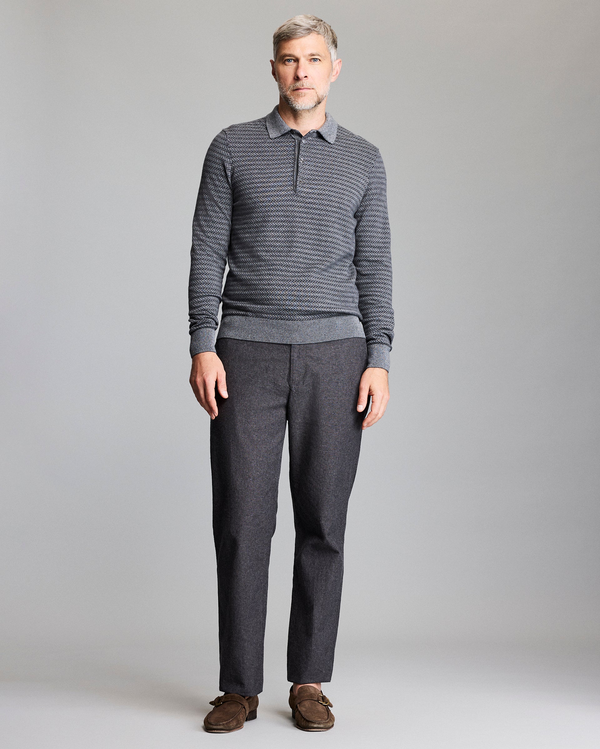 Model shows the fit of the sweater