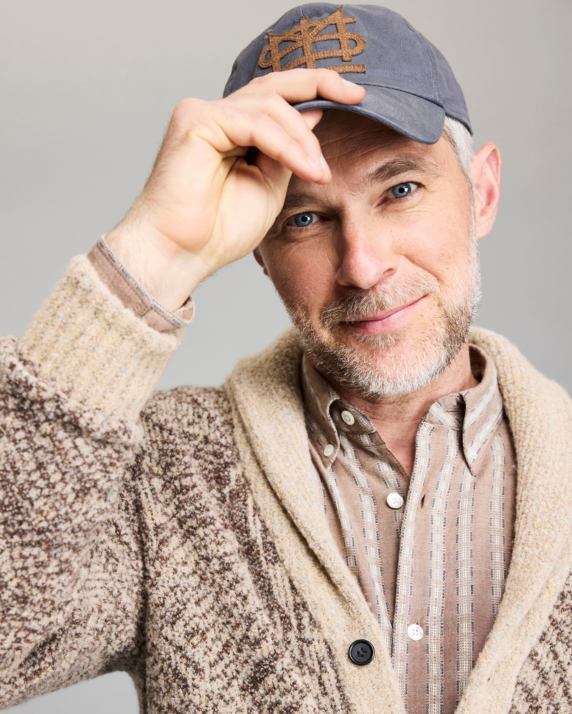 トップス UND HERRINGBONE JACQUARD KNIT CARDIGAN Double-Zip Fair Isle Jacquard Knit Cardigan in Navy - Boho Chic