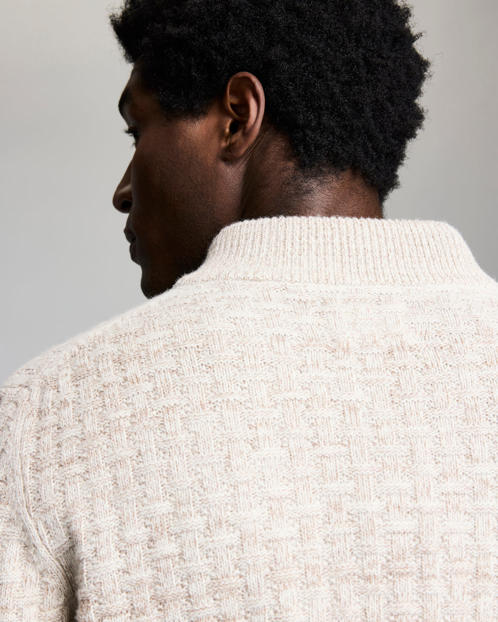 Basketweave Half Zip Sweater
