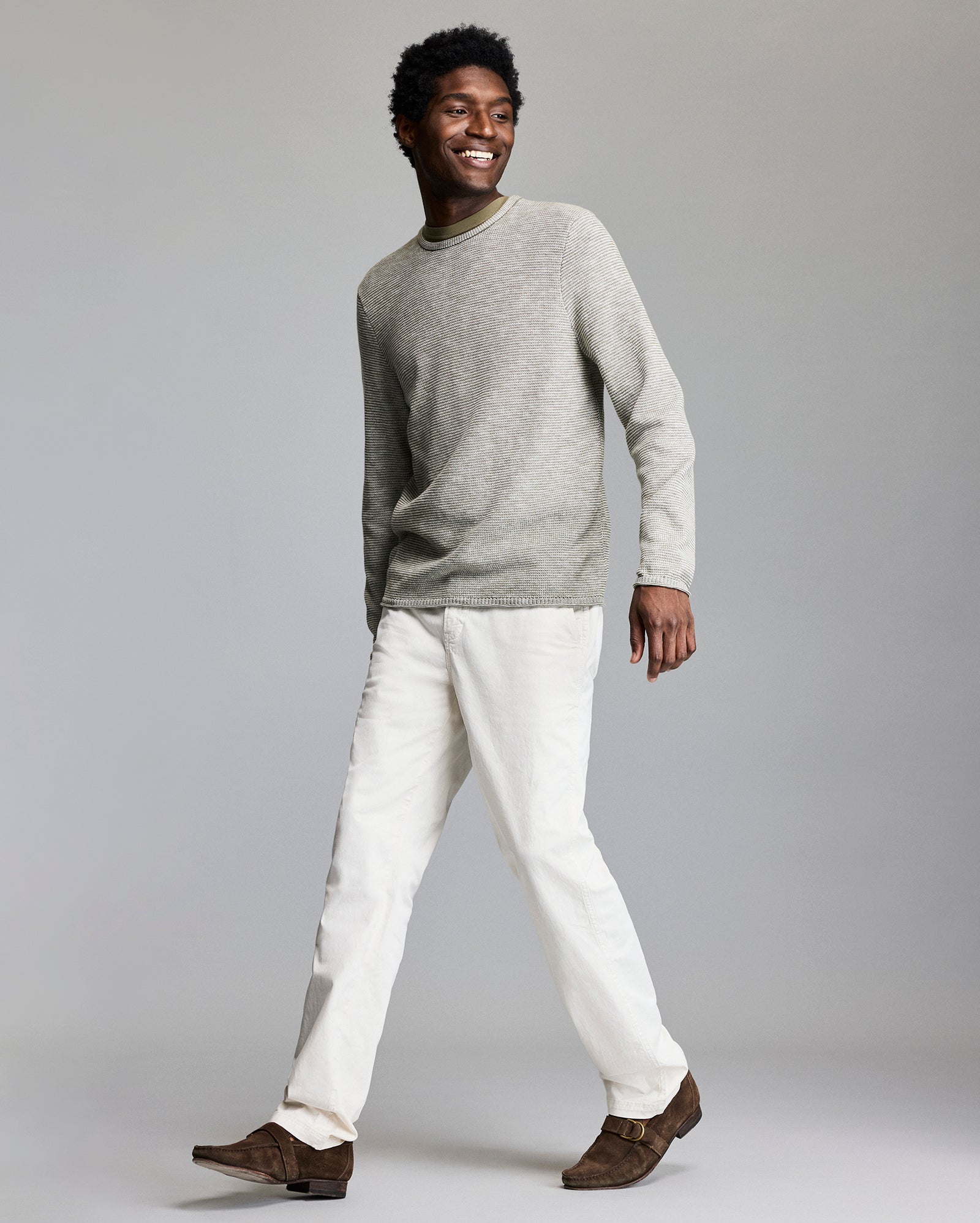 Tuck Stripe Crew Classic Crew Neck with Textured Stripe – Billy Reid