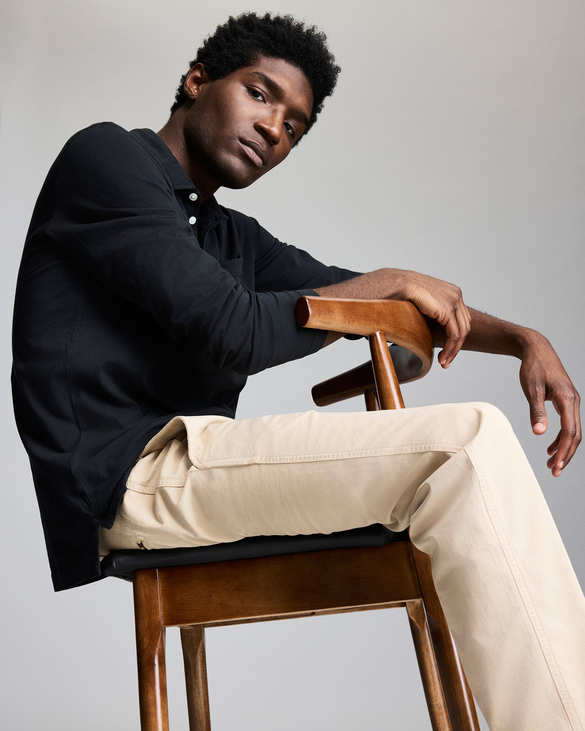 Long Sleeve Pensacola Polo in Pima Cotton | Billy Reid