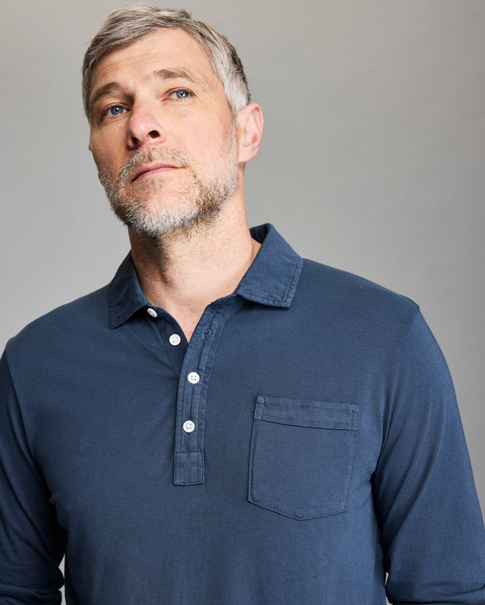 Long Sleeve Pensacola Organic Pima Cotton Polo | Billy Reid Long Sleeve Pensacola Organic Pima Cotton Polo | Billy Reid