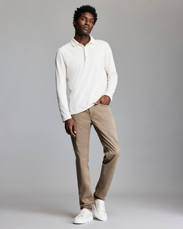 Billy Reid Long Sleeve Pensacola Polo, White Billy Reid Long Sleeve Pensacola Polo, White