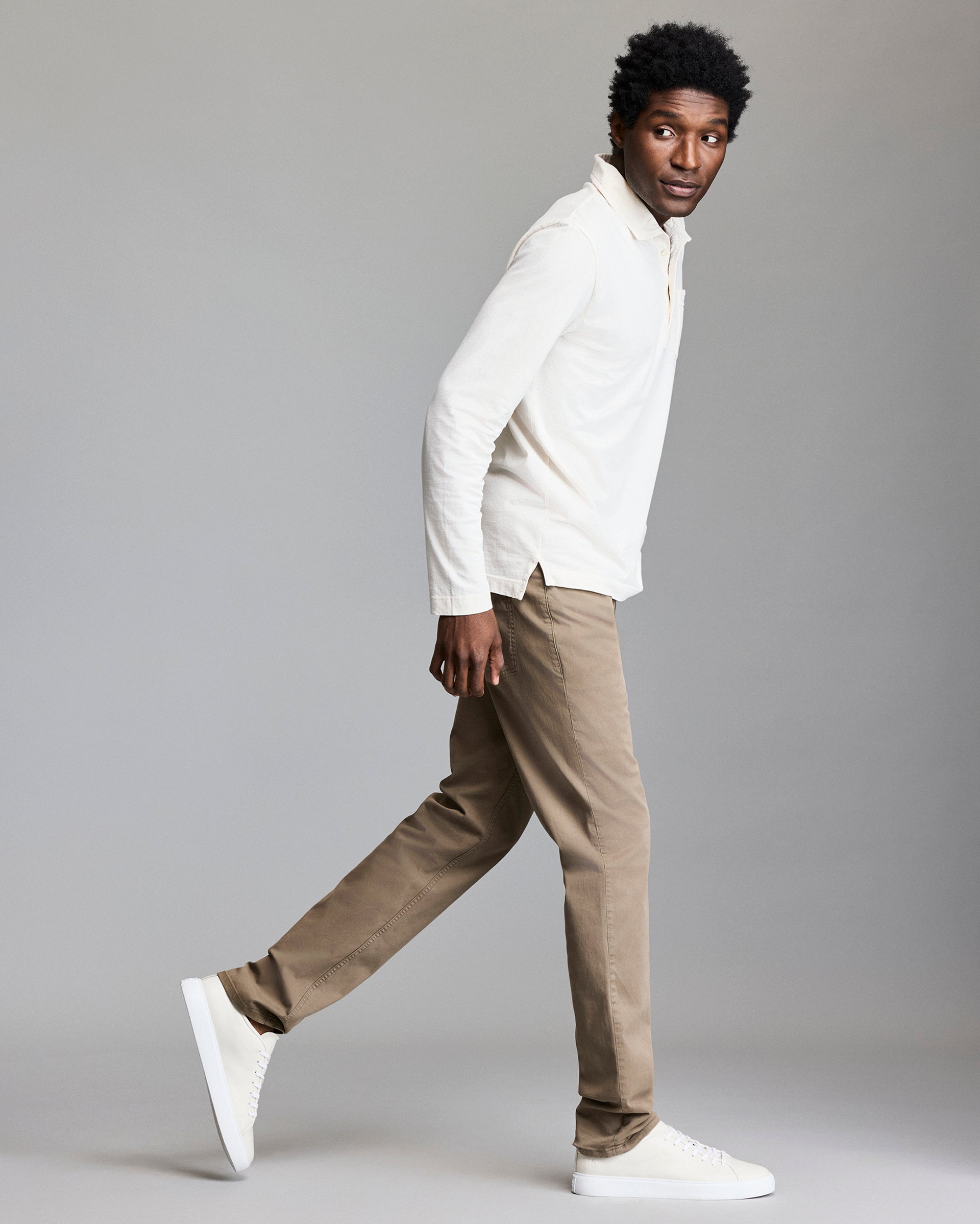 Long-Sleeve Pensacola Polo, Organic Pima Cotton | Billy Reid