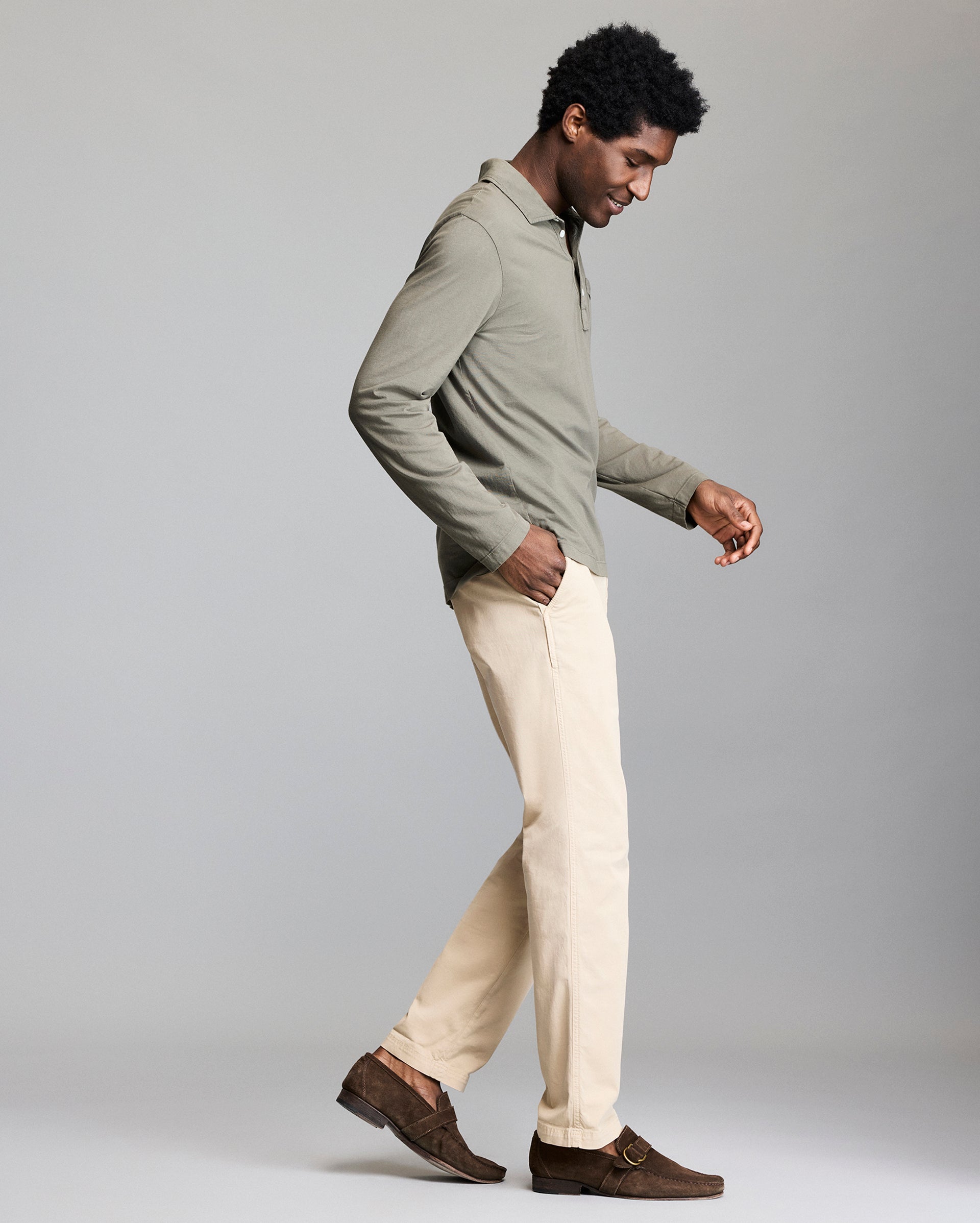 Long Sleeve Pensacola Polo in Organic Pima | Billy Reid