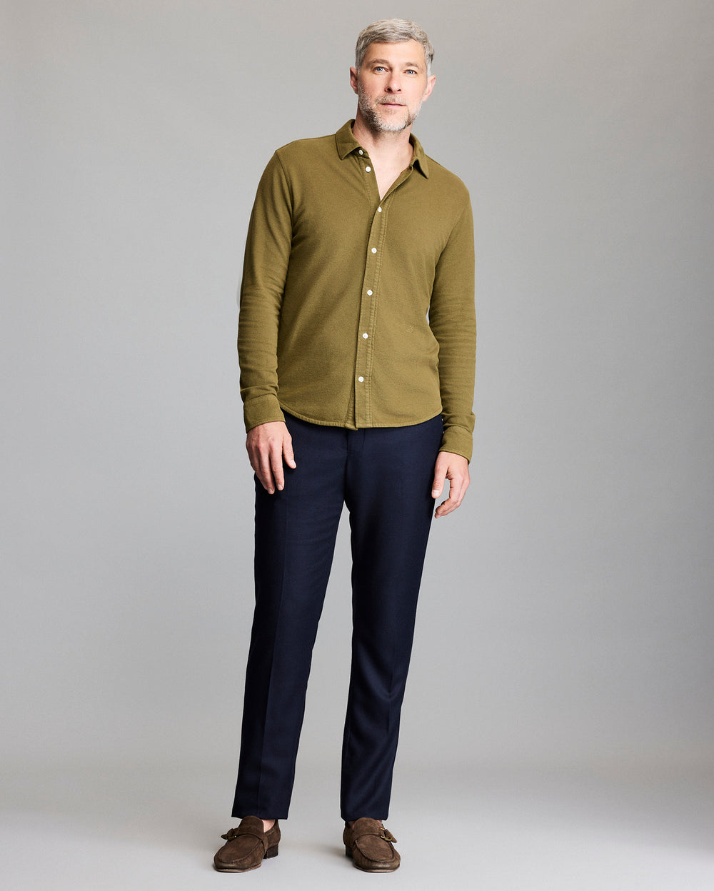 Model shows the fit of the shirt