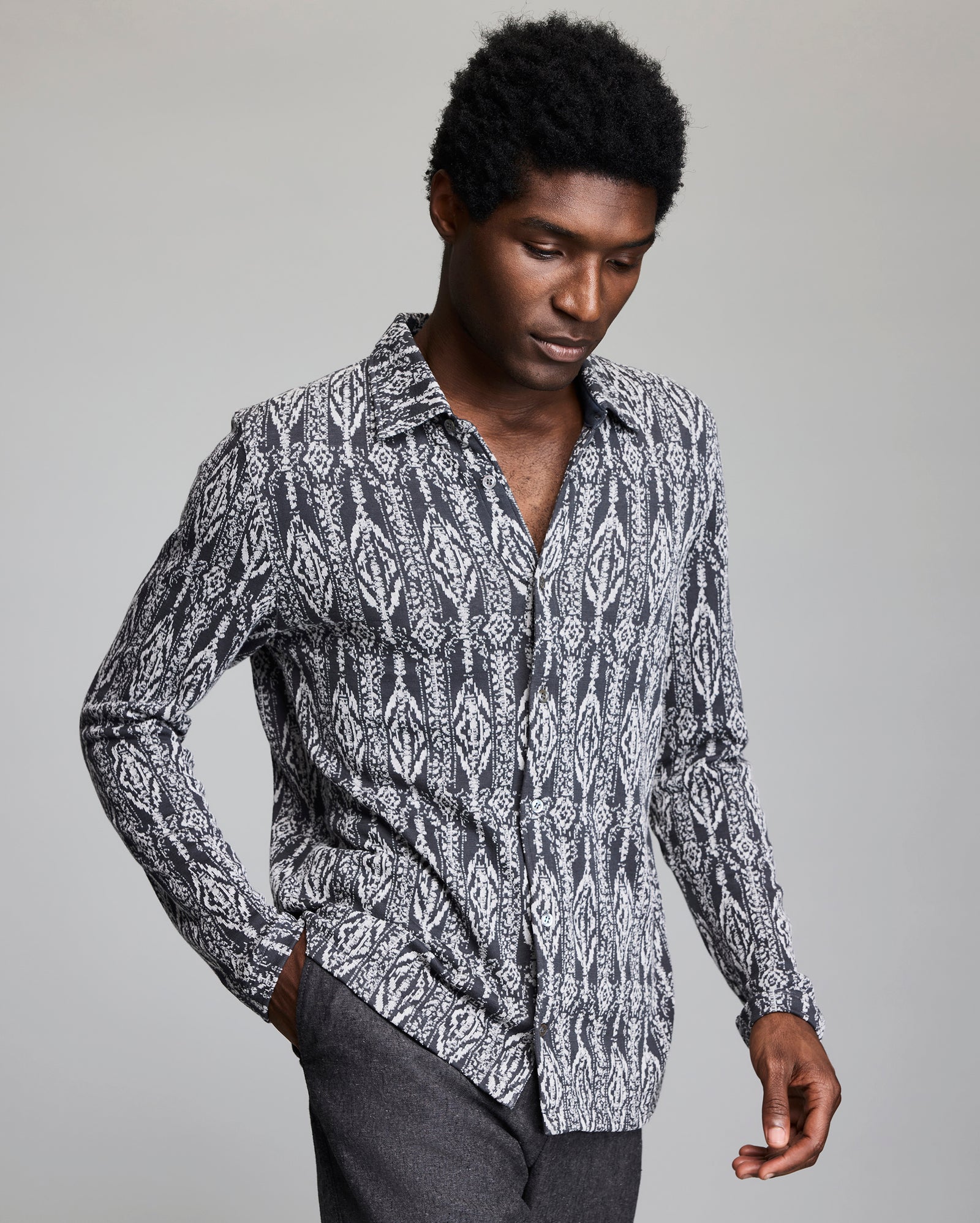 Long Sleeve Numajiri Jacquard Shirt