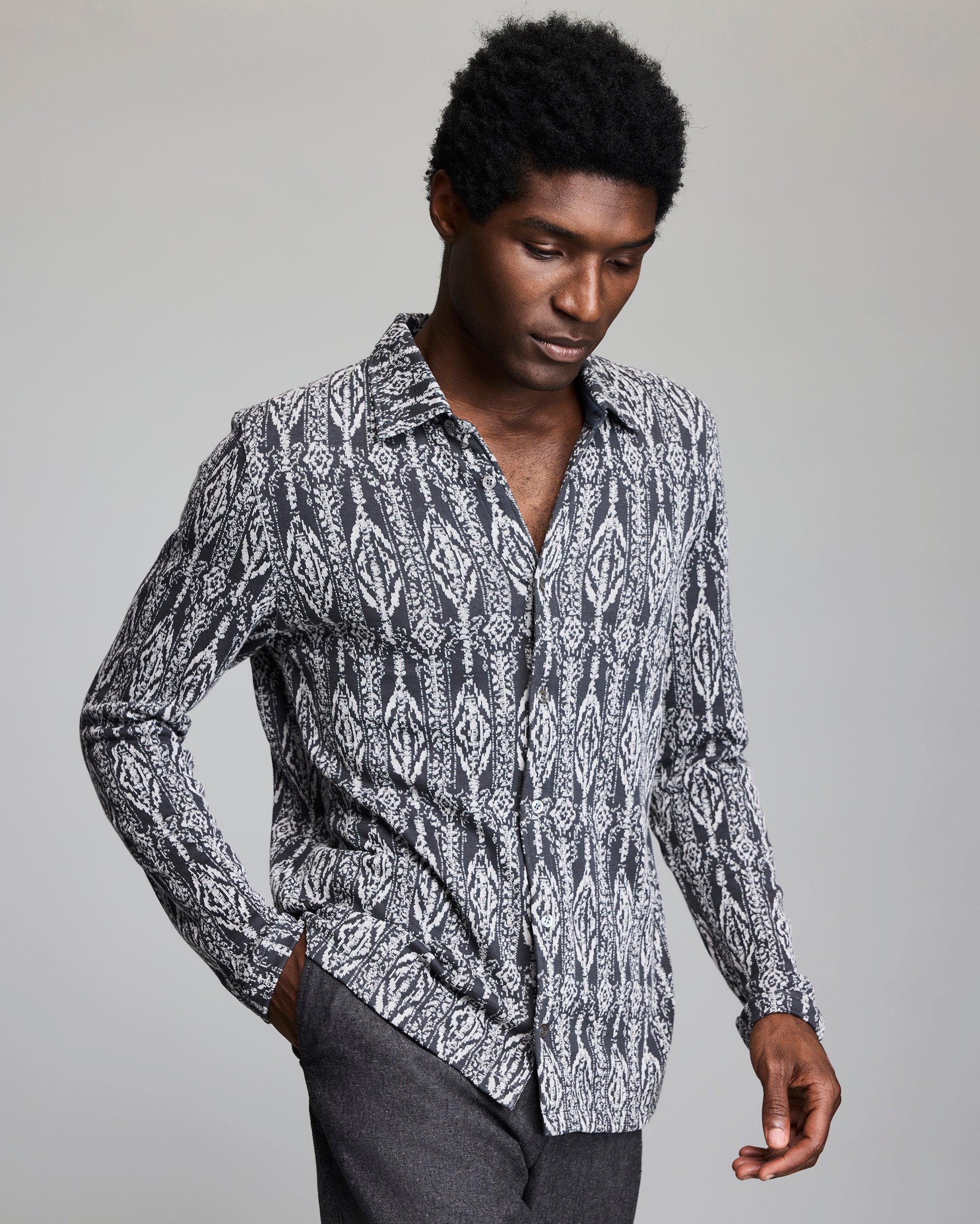 Long Sleeve Numajiri Jacquard Shirt
