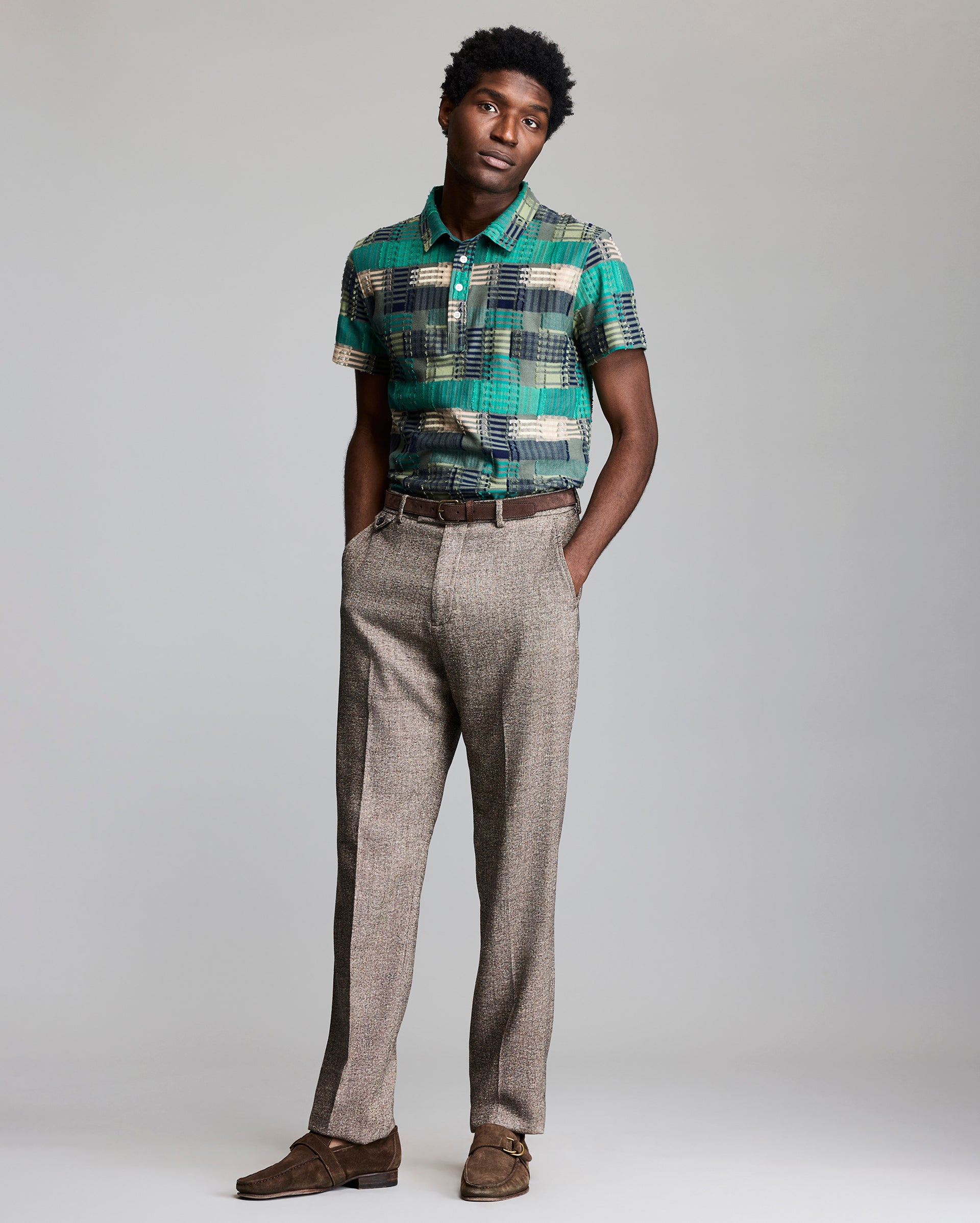 Numajiri Box Japanese Jacquard Polo Shirt | Billy Reid