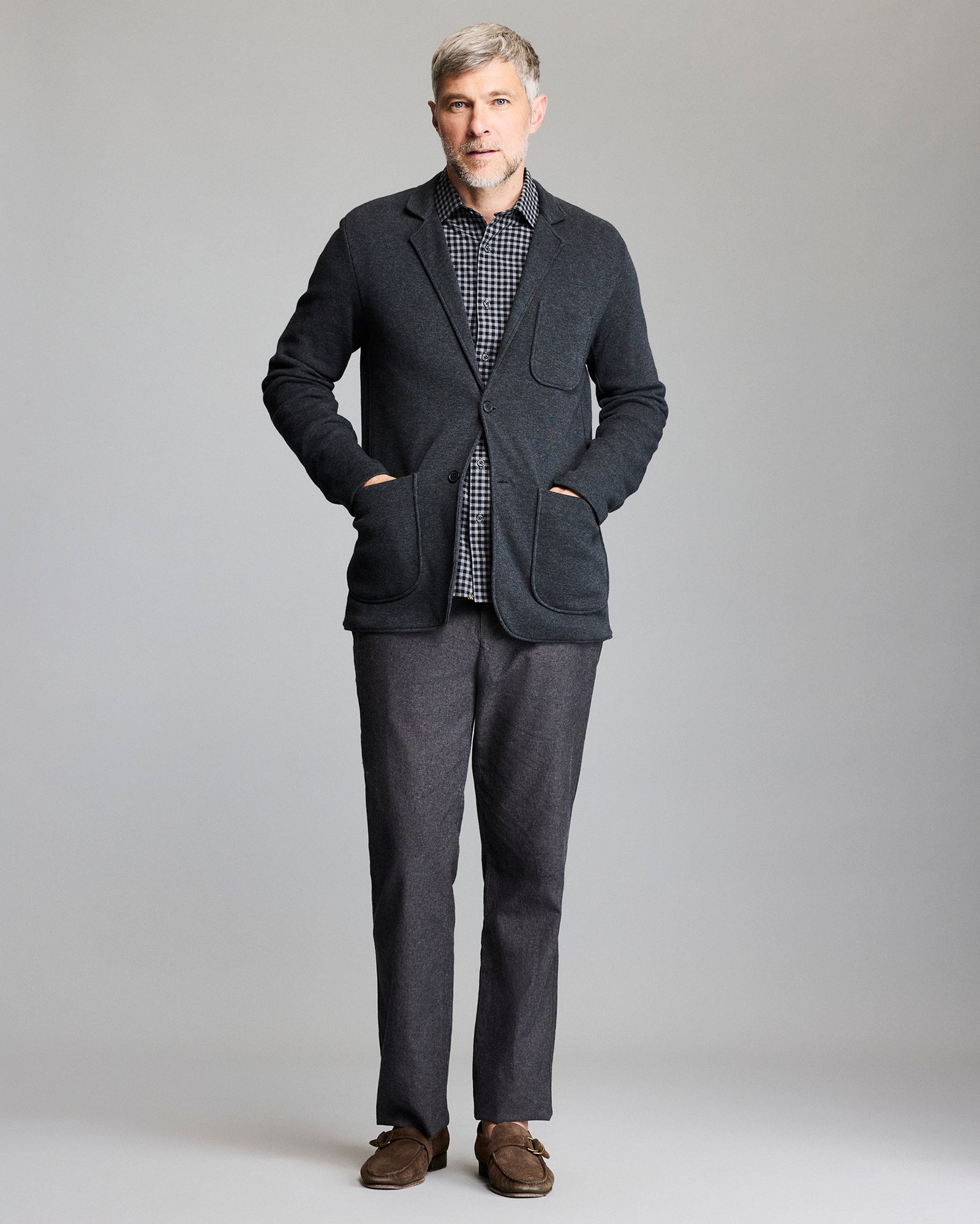 Model wears the Heathered Knit Sport Coat