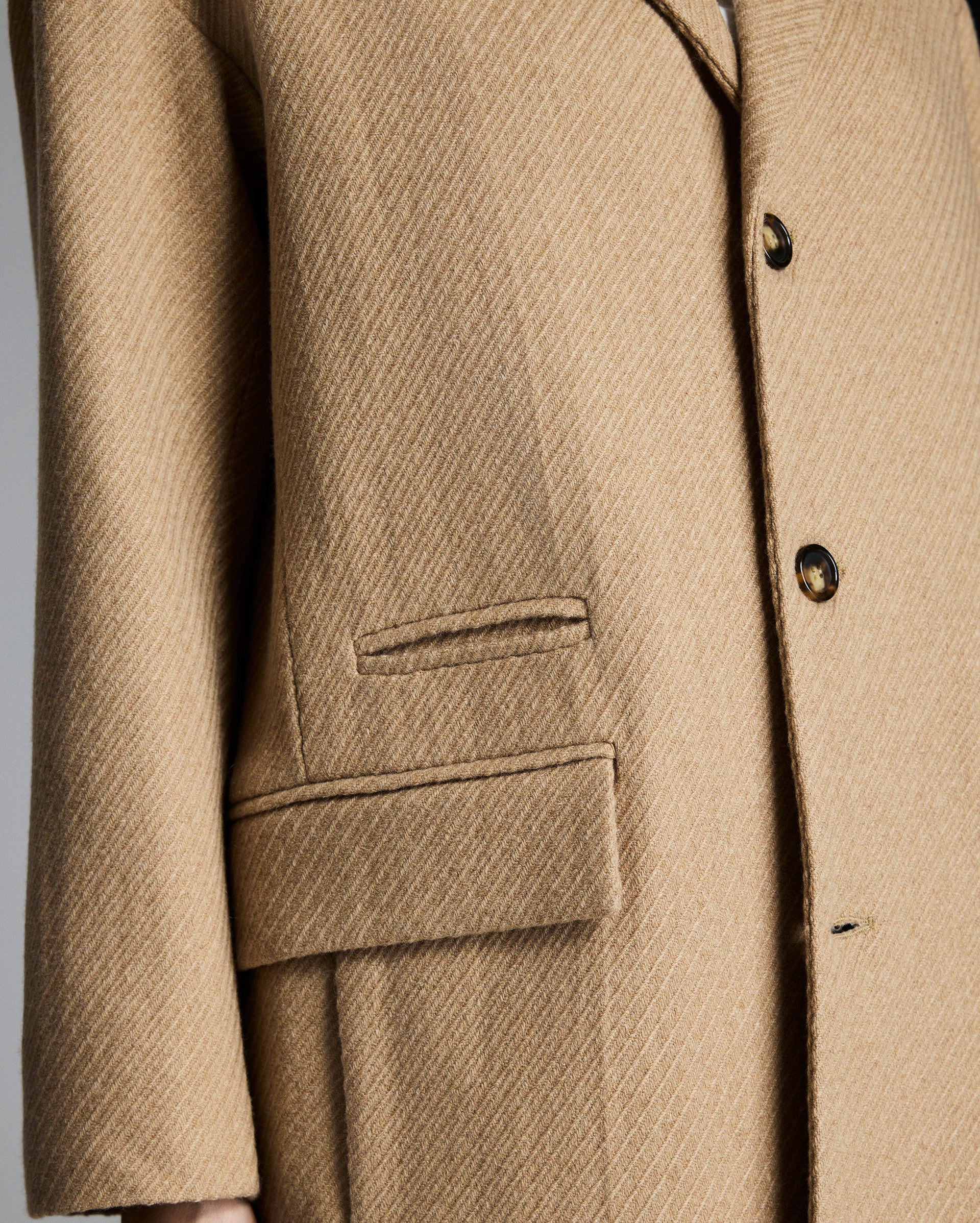 Heirloom Camel Overcoat, Suede Undercollar | Billy Reid