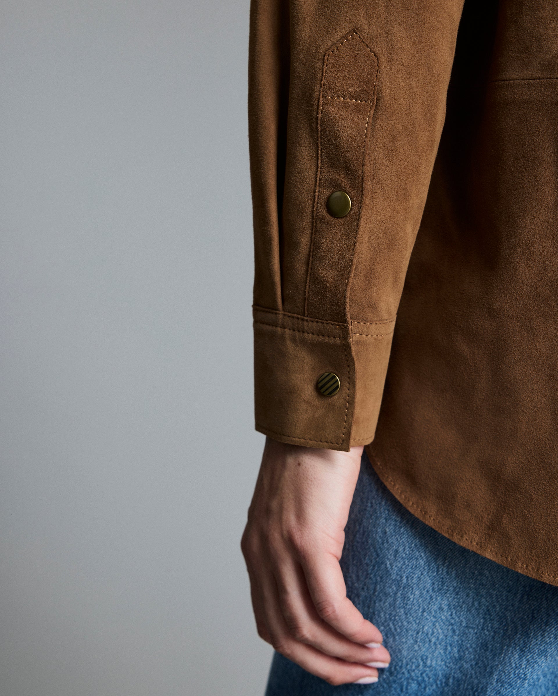Goat Suede Utility Shirt, Pelican-Lined | Billy Reid