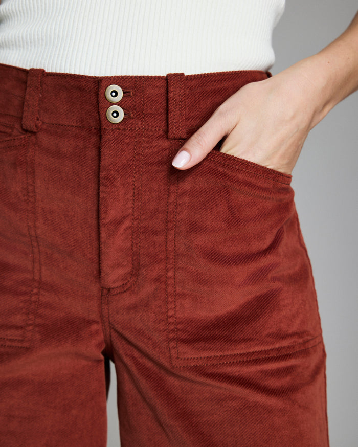 Velvet Twill Wide Leg Pant